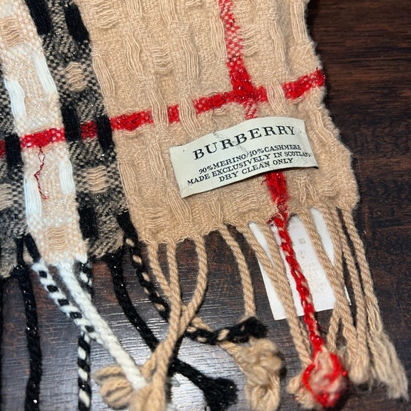Burberry Glitter Sparkly Nova Check Merino Wool Cashmere Knit Scarf Authentic - Picture 5 of 7